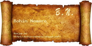 Bohin Nemere névjegykártya
